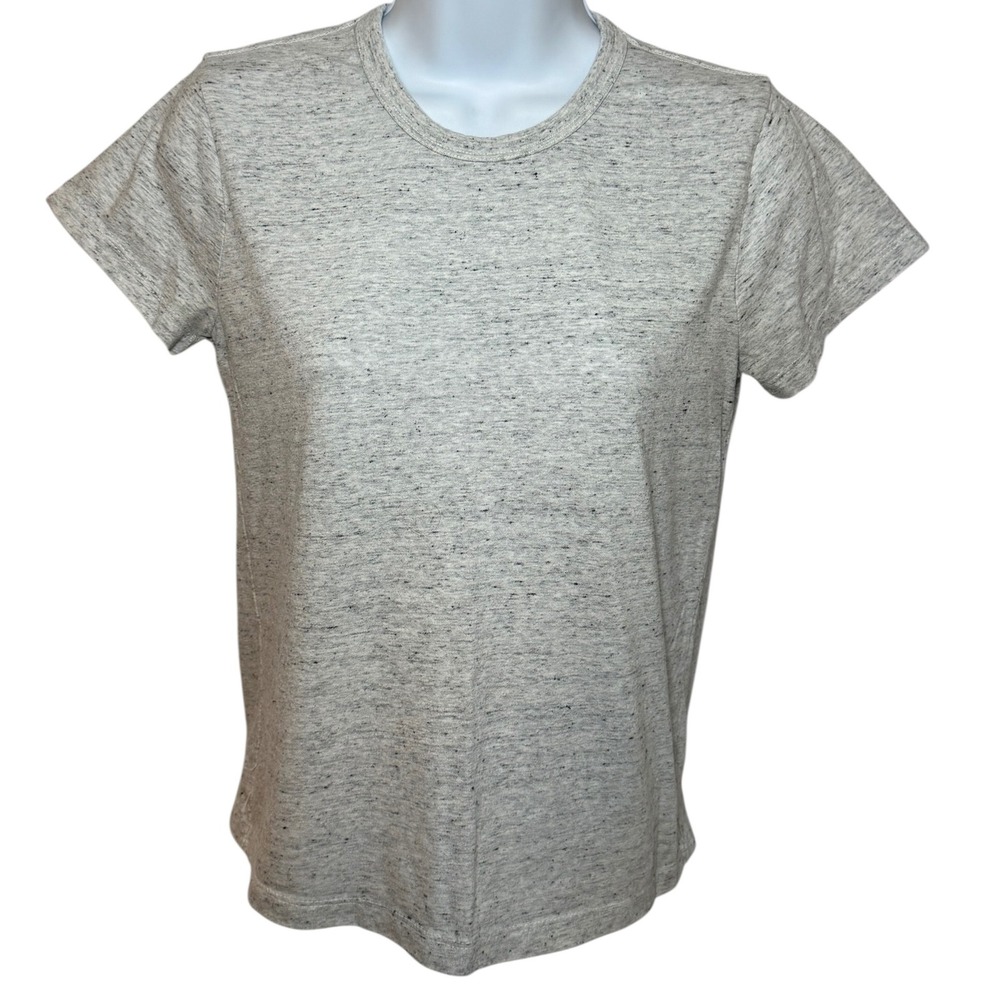 Marine Layer Grey Speckled Crewneck Tee Short Sleeve Cotton Blend Women XS 14665